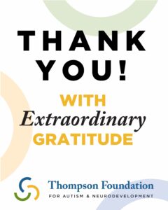 Text reads thank you with extraordinary gratitude! The Thompson Foundation logo is at the bottom.